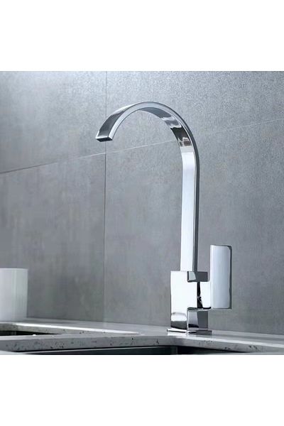 Sardıcı Stainless Sardette Square Kitchen Faucet - Double Water Inlet Faucet