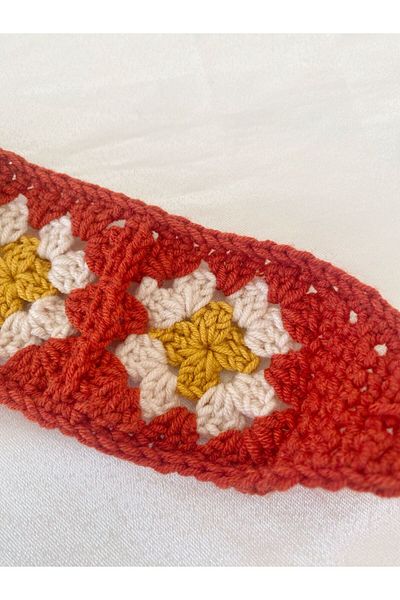 Nil Aksesuarları Floral Patterned Stripe Knitted Bandana