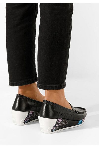 B T Shoes Mocasini dama piele Havana negri