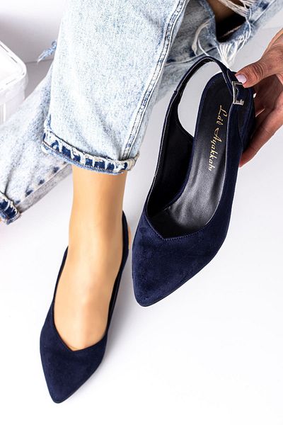 Lal Shoes & Bags Sötétkék 5 cm-es sarkú női cipő - s