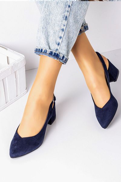 Lal Shoes & Bags Sötétkék 5 cm-es sarkú női cipő - s