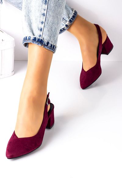 Lal Shoes & Bags 5 Cm Heeled Women's Heeled Shoes-pp. burgundy