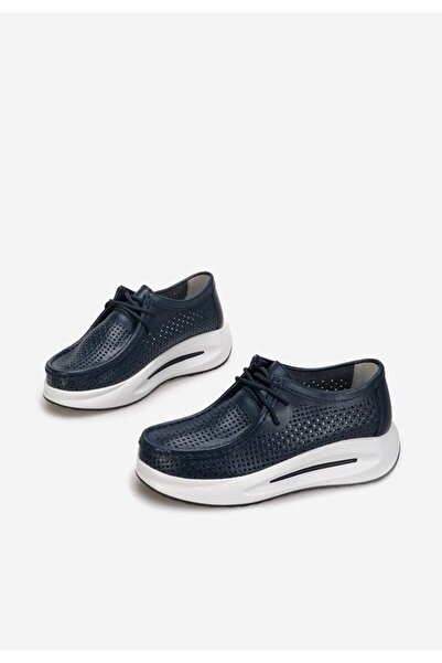 B T Shoes Mocasini dama cu platforma Melodisa navy