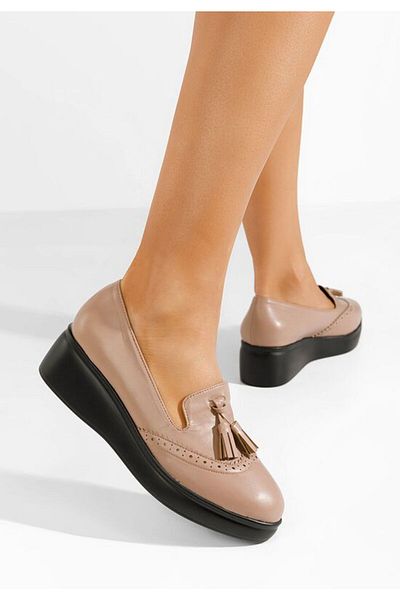 B T Shoes Nude Olbia platform loafers