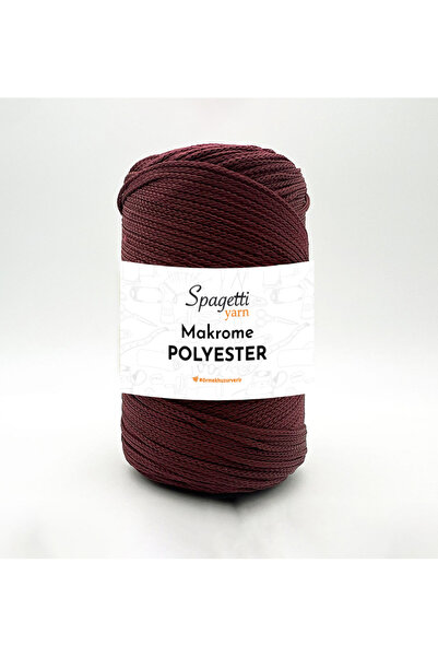 Spagettiyarn Polyester Makrome 2mm 250g Bordo 2 El Örgü İpliği