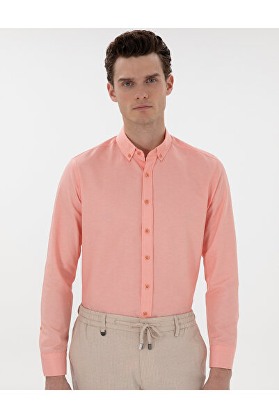 Pierre Cardin Nar Çiçeği Regular Fit Uzun Kollu Gömlek 50304764-VR186