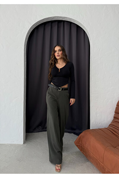 RESSHO Haki Kemerli Pantolon