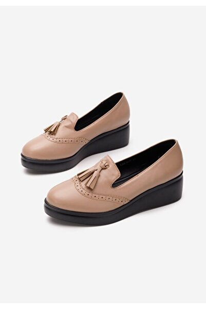 B T Shoes Mocasini cu platforma Olbia nude