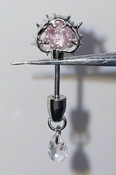 TAKIŞTIR Silver Color Heart Figured Steel Tragus/Cartilage Earring/Piercing (Single)