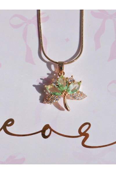 Reorah Collection Princess Tiana Leaf Necklace Steel