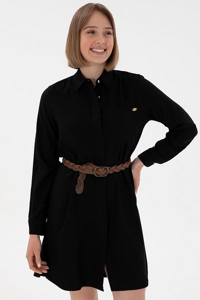 U.S. Polo Assn. Women's Black Mini Length Woven Dress 50301228-Vr046
