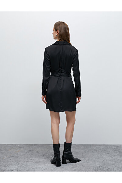 Koton Rochie camasa mini cu centura din satin