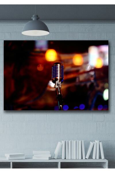 Hediyeler Kapında 90x130 Akustik Mikrofon Kanvas Duvar Tablo