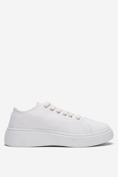 Liger Women's Linen Sneakers - Comfortable Fit and Thick Sole White