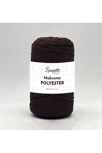 Spagettiyarn Πολυεστέρας Μακραμέ 2mm 250g Σοκολάτα Καφέ Πλεκτό Χέρι