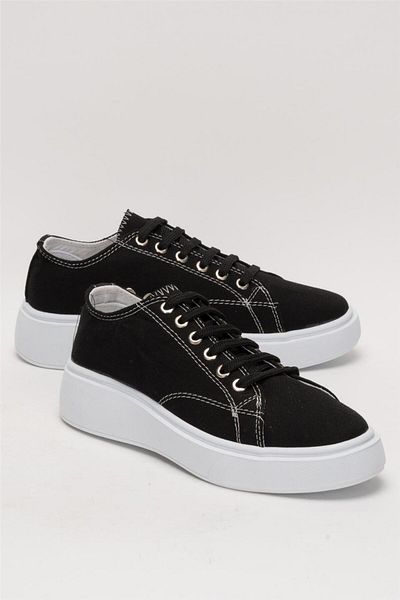 Liger Black Linen Sneakers - Comfortable Fit and Thick Sole