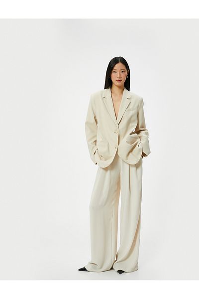 Koton Blazer Jacket Buttoned Fleto Pocket Viscose