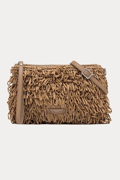 GIANNI CHIARINI Marcella Raffia Knitted Clutch Bag