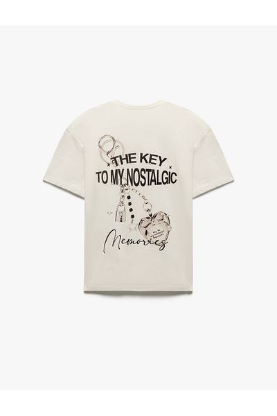 Koton Short Sleeve Cotton Crew Neck Back Printed T-Shirt