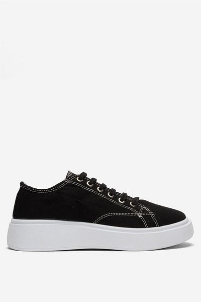Liger Black Linen Sneakers - Comfortable Fit and Thick Sole