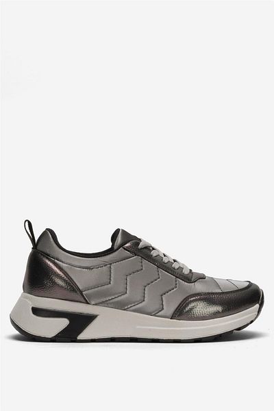 Liger Pantofi sport confortabili pentru femei - strălucitor, culoare argintie, talpă confortabilă