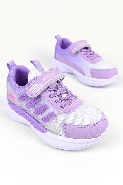 Zerenyus ND023 Pantofi sport pentru fete cu velcro liliac