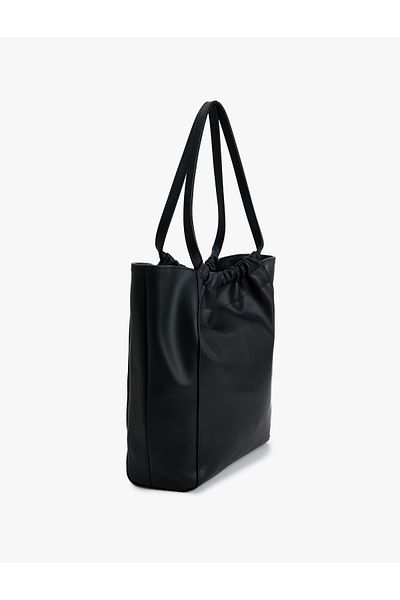 Koton Drawstring Tote Shoulder Bag with Faux Leather Handle