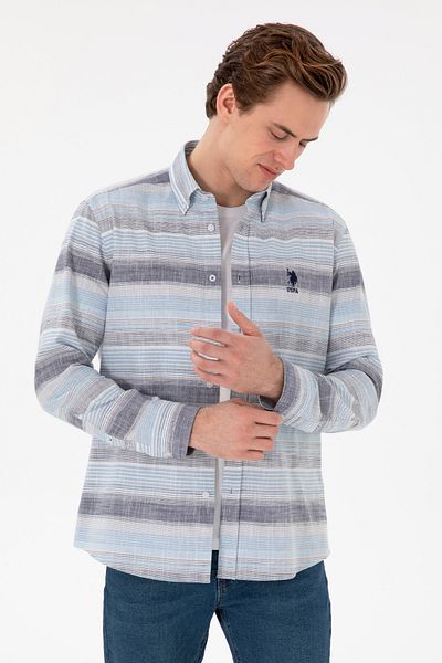 U.S. Polo Assn. Мъжка тъмносиня риза с дълъг ръкав 50300202-VR033