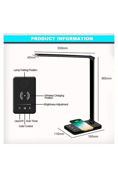 COOYA LED Desk Lamp,with USB Ports,3 Brightness with Small Night Light,Suitable for bedroom,offices