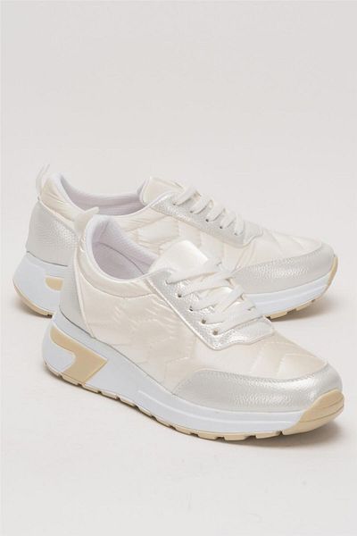 Liger Pantofi sport strălucitori, zilnic, confortabili, cu talpă ALB