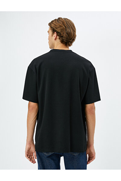 Koton Basic Tişört Bisiklet Yaka Dokulu Kısa Kollu