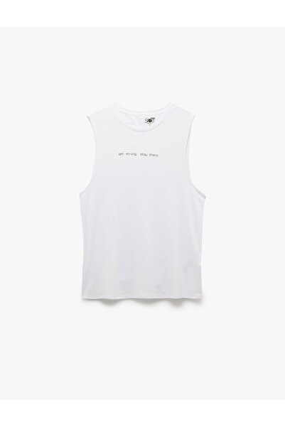 Koton Crew Neck Sleeveless Printed Sports Tank Top