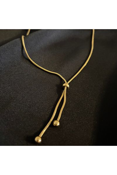 Zeyn Gold Steel Necklace with Elevator