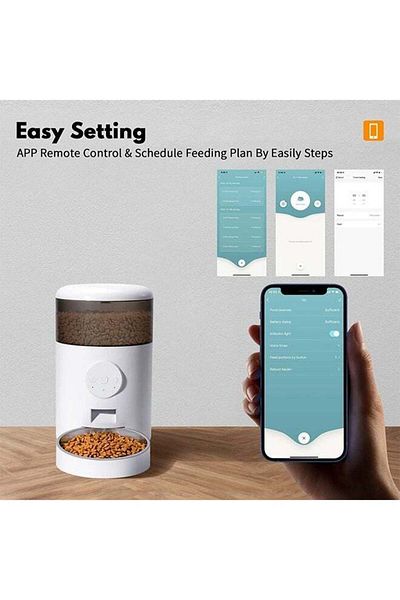 COOYA Automatic Cat Food Dispenser,Timed Quantitative Feeder,Moisture-Proof Design (With App Control)