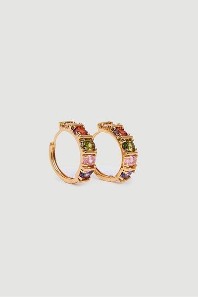 Gusto Colorful Stone Gold Earrings - Gold