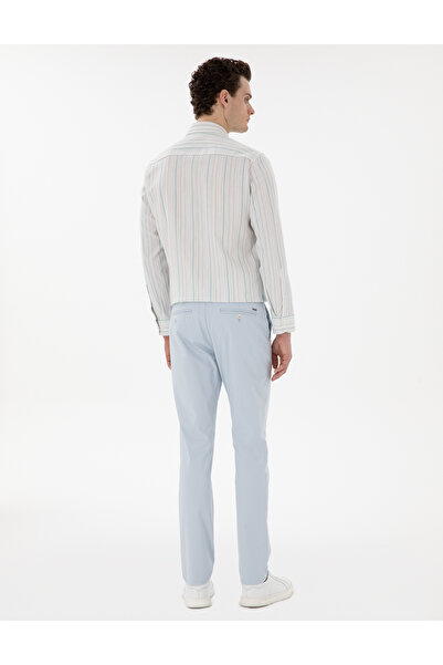 Pierre Cardin Açık Mavi Slim Fit Yazlık Kanvas Pantolon 50305450-VR003
