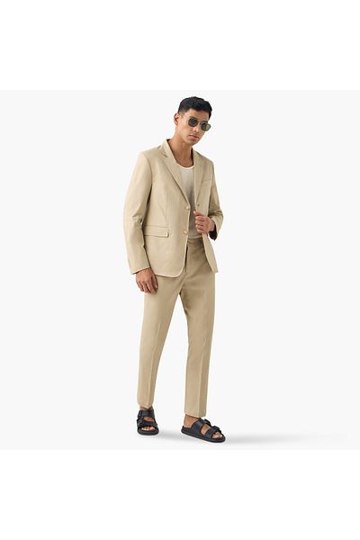 Iconic Regular Fit Linen Pants with Flexi Waist and Pockets