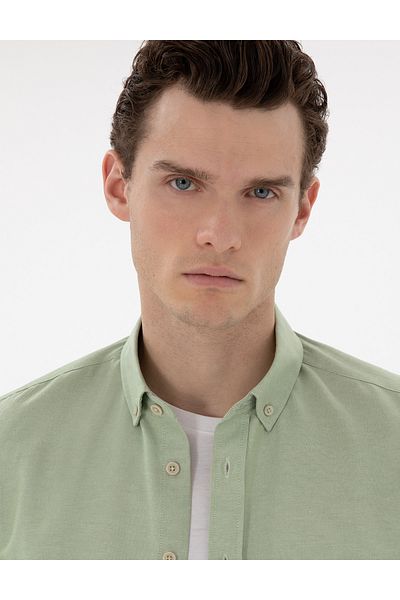 Pierre Cardin Πράσινο μακρυμάνικο πουκάμισο Regular Fit 50304764-VR016