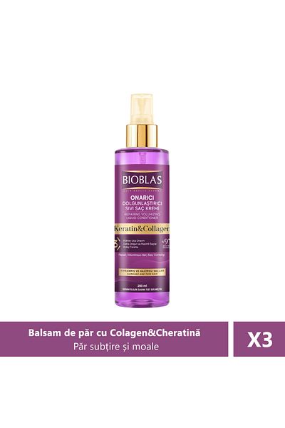 Bioblas Bioblas Collagen and Keratin Liquid Hair Conditioner, 200 ml X 3 pieces