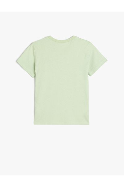 Koton Tricou din bumbac cu imprimeu Surf cu decolteu