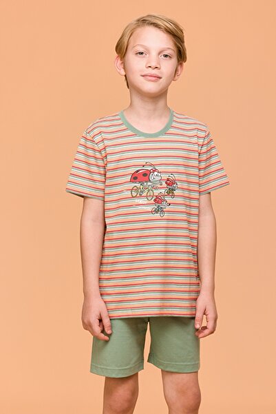 Woody 10-16 Years Old Boy Pajamas-Pss - 904-Ladybug Themed Striped