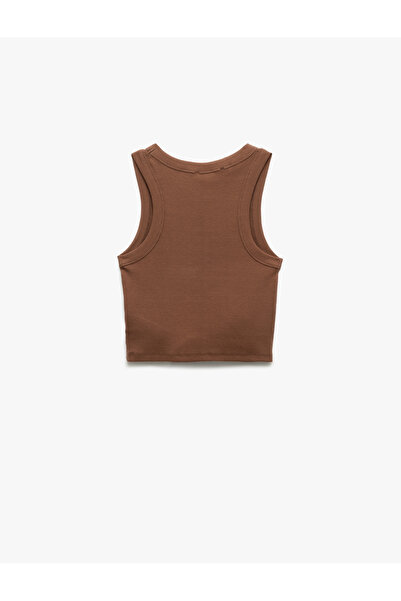 Koton Halter Neck Ribbed Slim Fit Crop Women's Tank Top