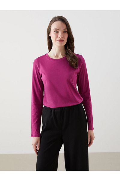 LC Waikiki New Season Crew Neck Plain Combed Cotton Women's T-Shirt - S5Ku40Z8