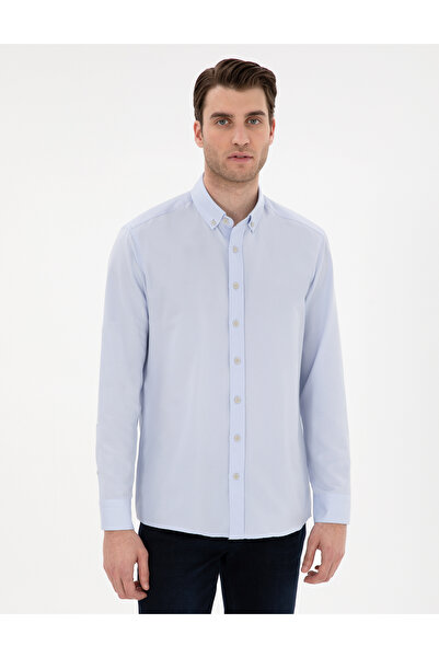Pierre Cardin Açık Mavi Regular Fit Oxford Gömlek Uzunkol 50304764-VR003