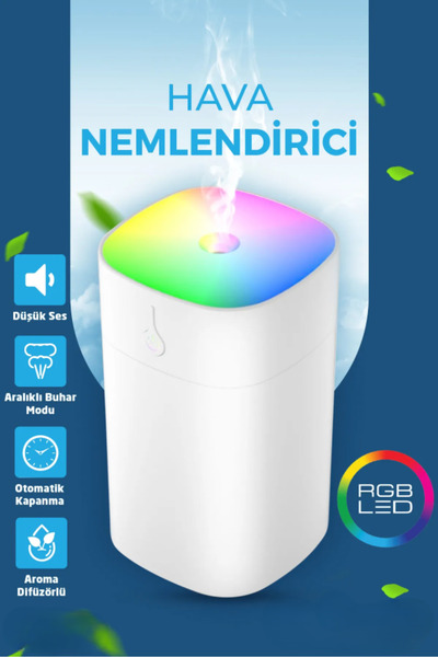 qasul RGB Işık  Hava Nemlendirici Buhar Makinesi Oda Kokusu Araba Kokusu