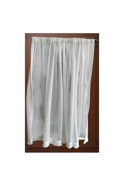 Üçbey Ecru Colored 200X90 Bamboo Tulle - Brizlik Tulle - Tasseled Door Tulle