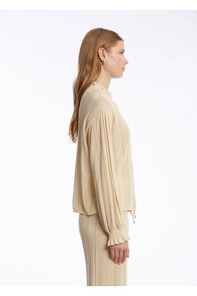 Knitss Μπλουζάκι Damla Yaka Special Design Μπεζ πλεκτό