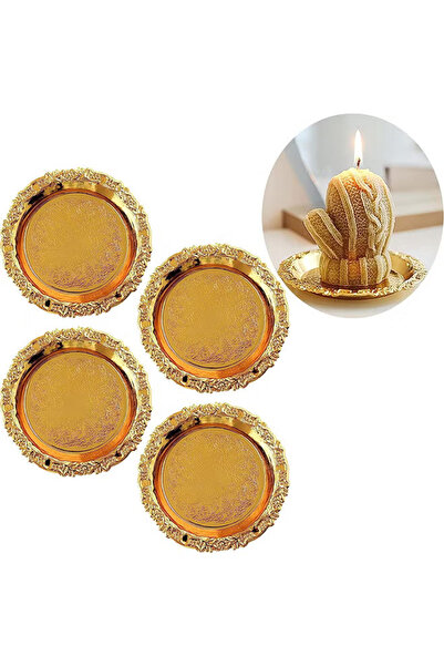 Arabest 4 Pcs Gold Candle Holders,10×7.5cm,durable,sturdy,Home Centerpiece for Dining Living