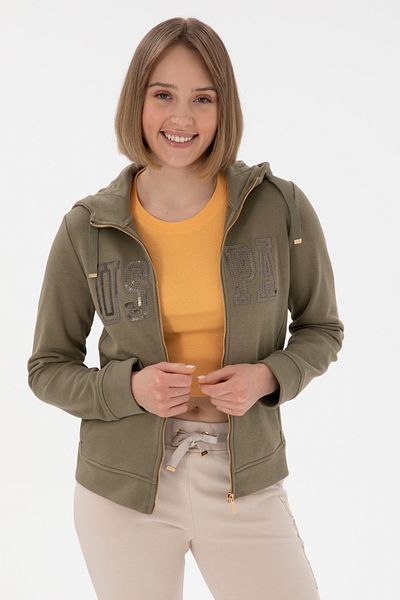 U.S. Polo Assn. Women's Hooded Zipper Sweater 50300886 -Vr052