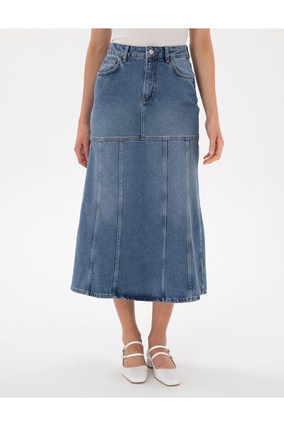 Pierre Cardin Blue A-Line Jean Skirt 50301321 -Vr036